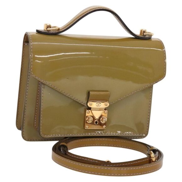 LOUIS VUITTON Monogram Vernis Monceau BB Bag 2way Veil Olive - Picture 1 of 16